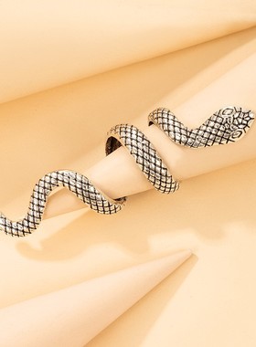 极速Vintage Snake Knuckle Rings Punk SeKrpent Reptile Open R