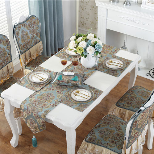 极速欧式提花桌旗餐垫西s式餐桌奢华风茶几餐厅装饰品椅罩套椅垫