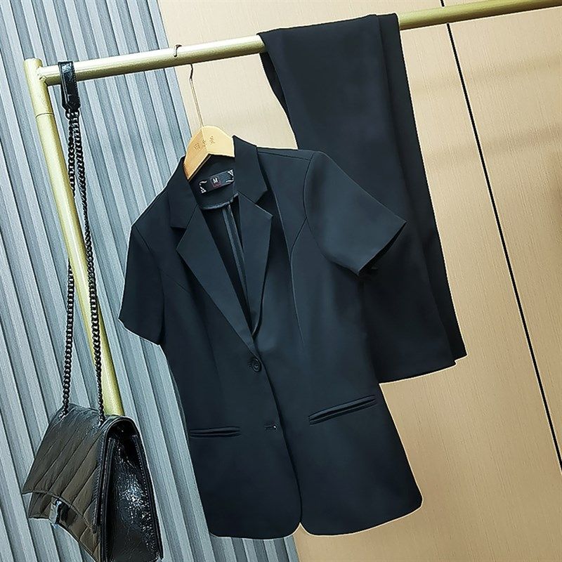 新品夏季西装套装女薄款时v尚气质短袖职业装外套小个子酒店前台