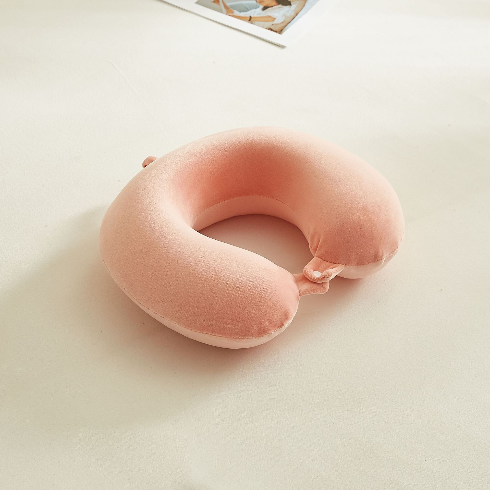 式针织型枕记忆棉枕头飞机午睡枕