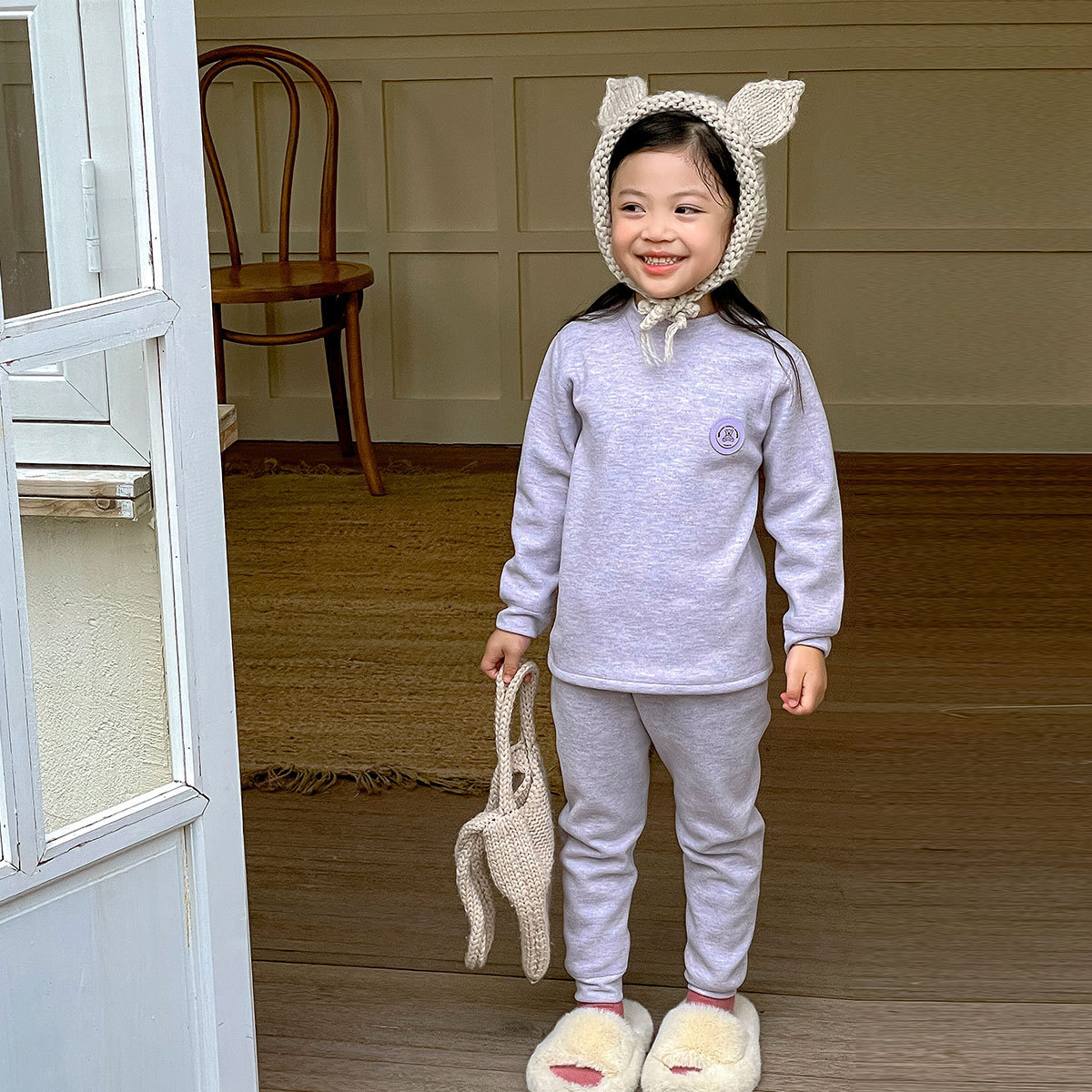 德绒儿童保暖内衣加绒加厚冬季新款韩版男女童打底套装宝宝睡衣
