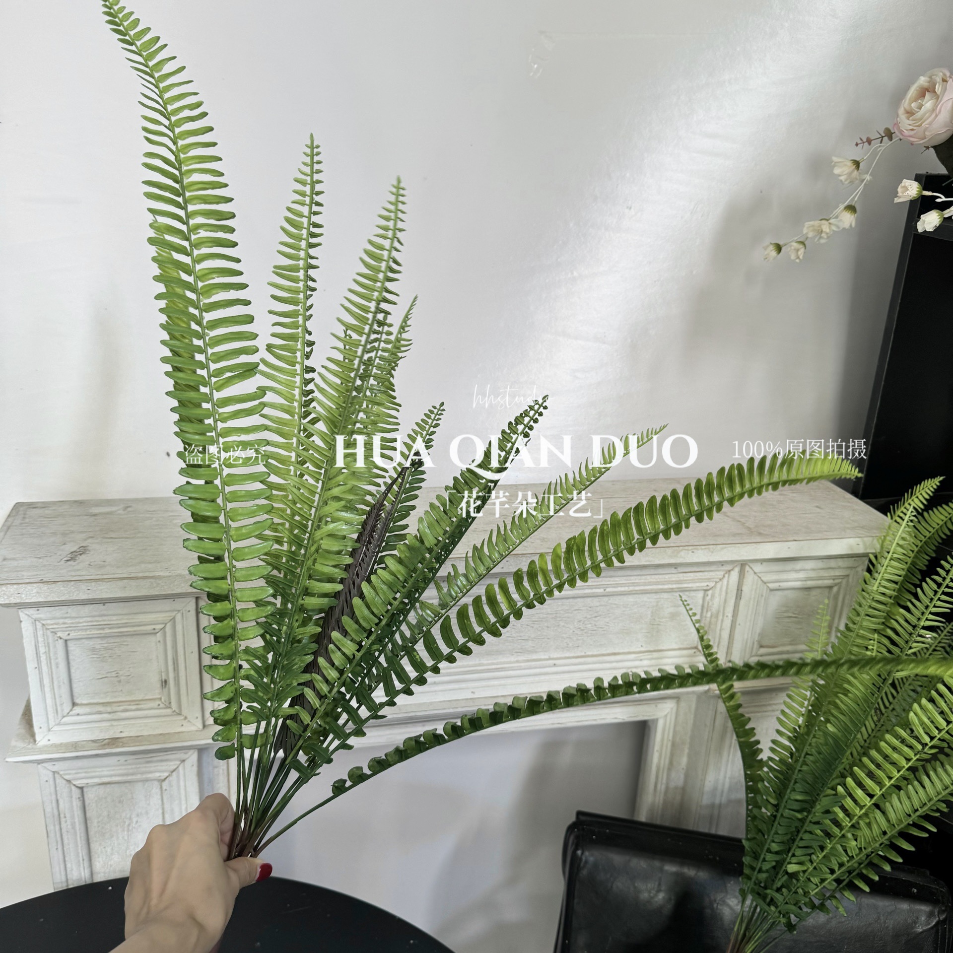新款仿真大波斯叶森系把束蕨草大排草商场美陈户外自然造景植物墙