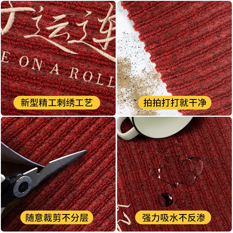 入户门地垫进门门口脚垫家用入门除尘垫F2024新款红色乔迁地毯门