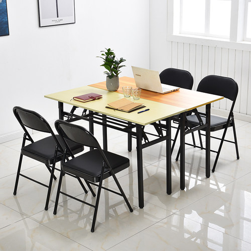 简易折叠桌长方形培训桌摆摊桌户外学习书桌会议长S条桌餐桌IBM桌