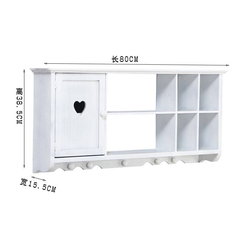 特价美式墙上置物架实木r隔板壁挂柜卧室吊柜客厅挂钩创意墙壁柜