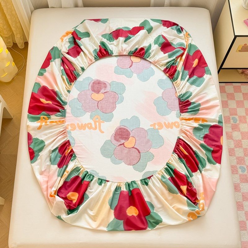 复古花纯棉床笠单件全棉床罩防滑床套宿舍单人全包床单Z三件套防,床上用品,床笠,淘宝优惠券,粉丝福利购,淘宝优惠卷