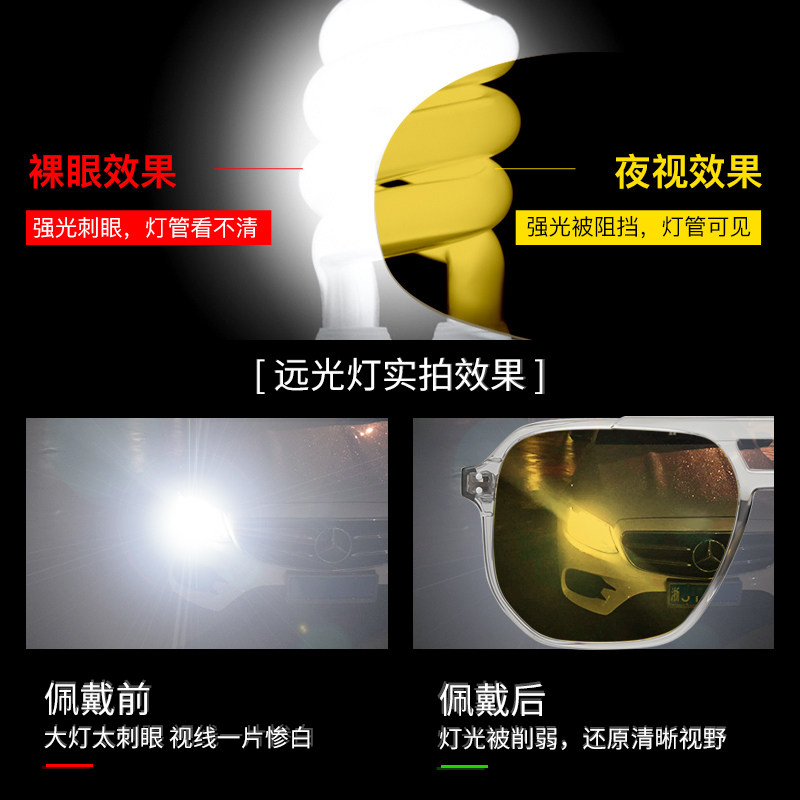 防远光灯b夜视镜晚上亮驾驶镜开车专用清偏光镜明星网红眼镜潮