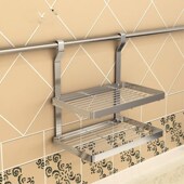 多功能厨房置物架不m锈钢杆子双层单层调味瓶油盐醋茶杯沥水收纳