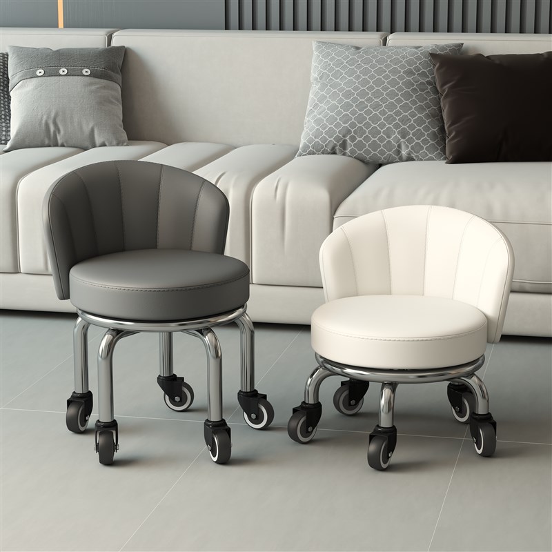 万向轮家用靠背小板凳滑轮矮凳圆凳美缝L凳子移动凳子儿童学步凳