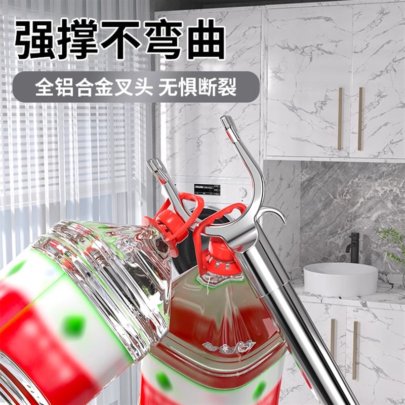 晾衣杆撑衣杆家用可m伸缩不锈钢衣叉挂衣杆凉取衣服的撑杆挑衣架