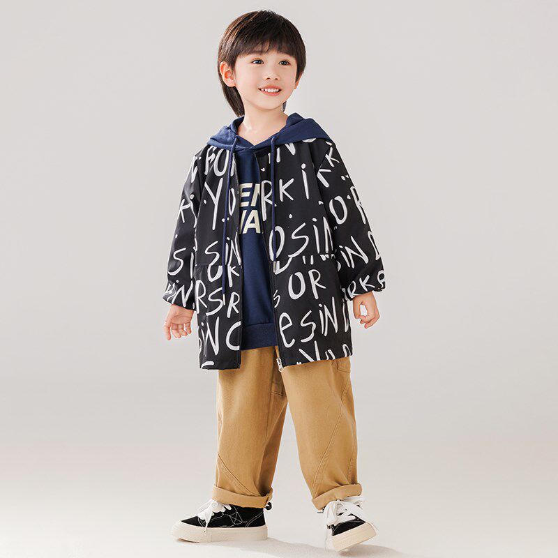 男童长袖防水罩i衣儿童羽绒服防脏小罩衫学生画画书法宝宝吃饭围