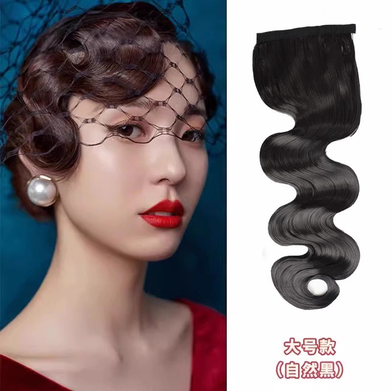 假发女丸子头h旗袍民国盘发器新娘盘头拉花花苞卷发包发圈蓬松逼