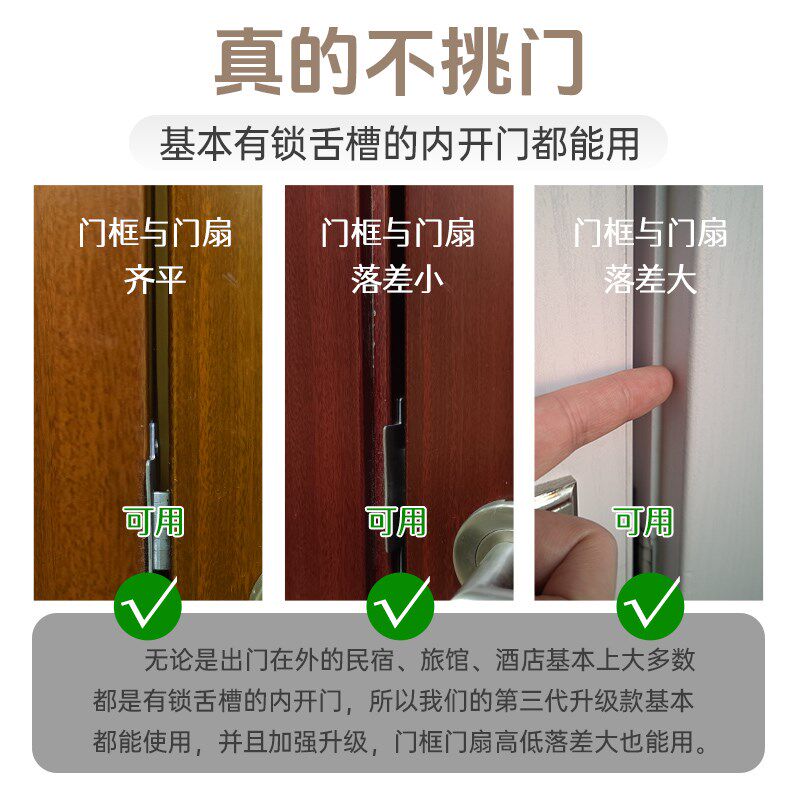 门挡阻门b器酒店便携门顶女生独居防盗防撞安全锁顶门器门塞堵门