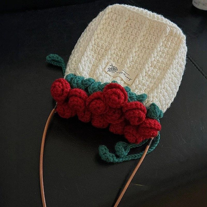 玫瑰花束口包包手工编织diy材料包毛线钩L针织斜挎包礼物花束毯子,服饰配件/皮带/帽子/围巾,毛线,淘宝优惠券,粉丝福利购,淘宝优惠卷