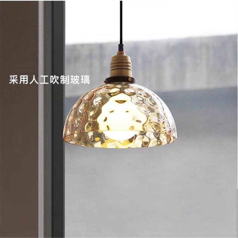 覆古工业风单头吊灯北欧简约创意咖啡厅餐厅吧台玻璃床头小吊灯
