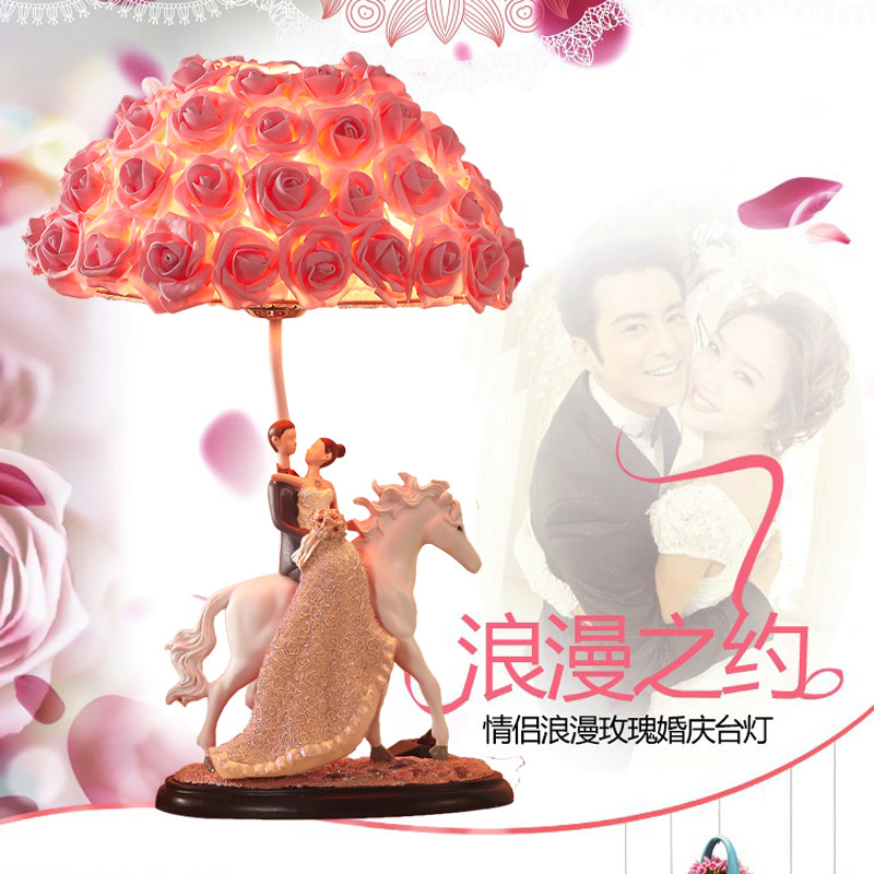 卧室台灯床头灯结婚台灯长明灯喜灯一对婚房床头灯红浪漫创意结婚