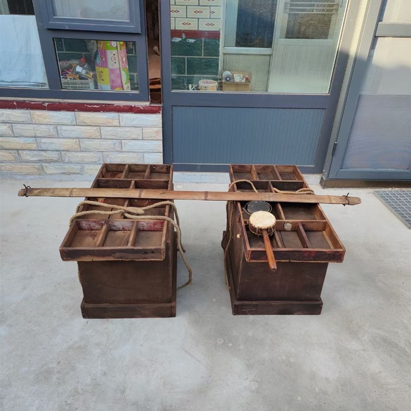 民俗怀旧老物件老式挑子货郎挑子走街串巷卖杂货80年代装饰摆件