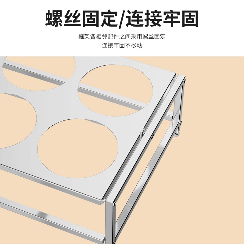 不锈钢双排圆格大号调料盒4格6味8味盒带盖留样16盒方盒12调料罐