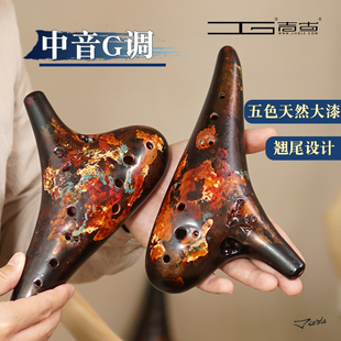 糖糖音乐家吉古陶笛12孔中音G调ag调十二孔熏烧演奏专业初学乐器