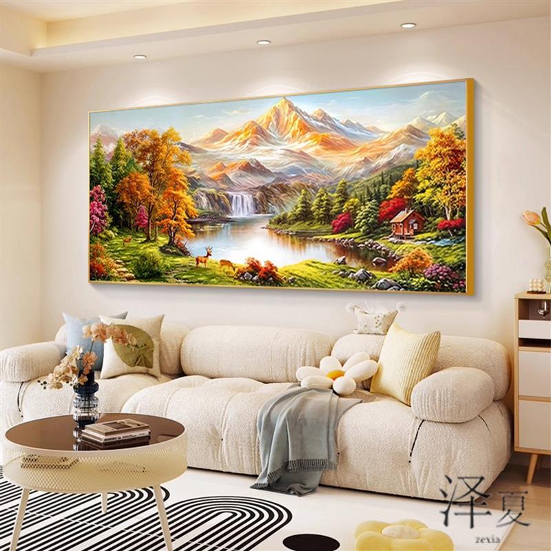 5d日照金山聚宝盆新款贴钻钻石画十字绣钻石绣2026客厅风景山水画