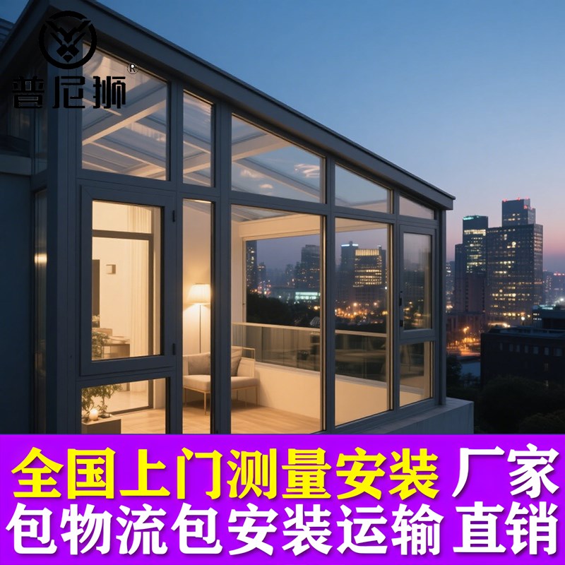 铝合金阳光房定制断桥铝合金玻璃房生态阳光房庭院茶室露台阳光房