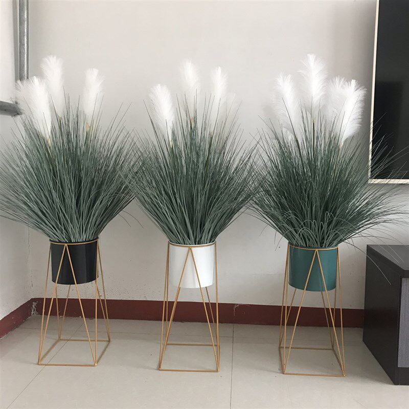 仿真花芦苇草假狗尾巴草套装大花头网红客厅摆件北欧大型落地道具