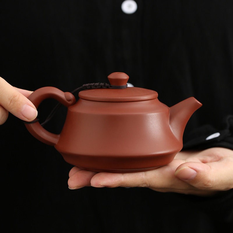 紫砂壶茶壶大红袍如意壶250ml宽口家用泡茶壶正品手工功夫茶具