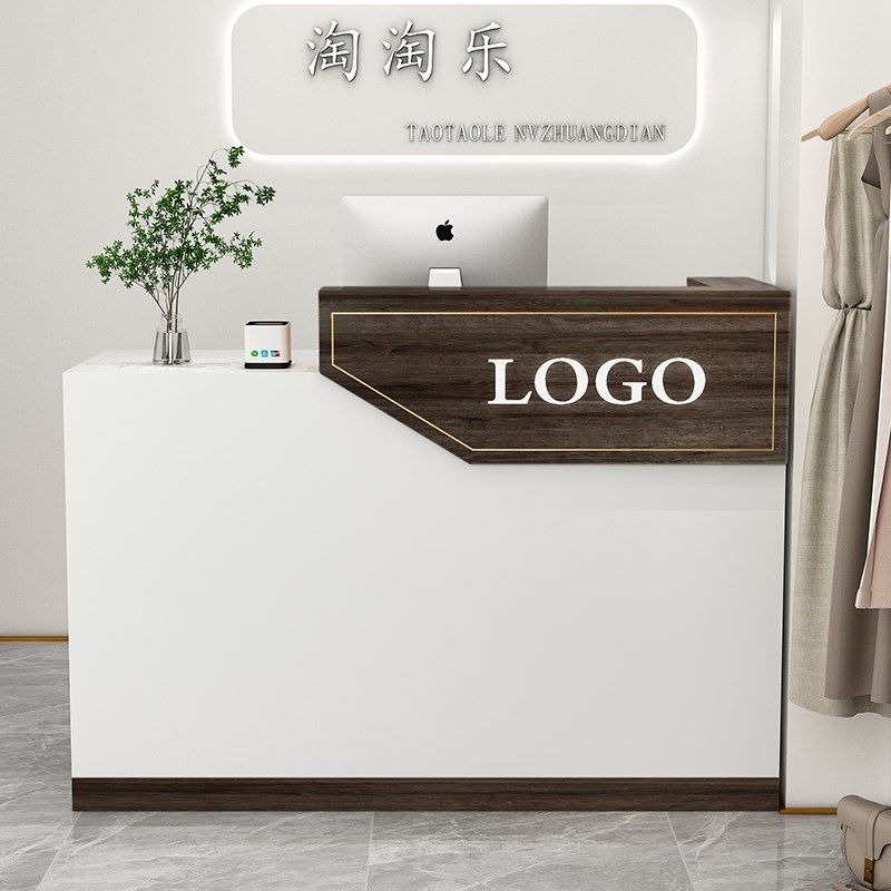 简约现代收银台服装店前台女装店铺小型吧台桌柜台美容美发接待台