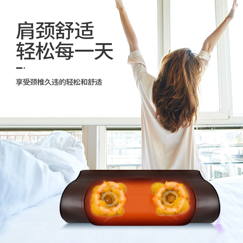 颈椎按摩枕头护颈椎助睡眠家用修复睡觉专用劲椎艾叶热敷圆护颈枕