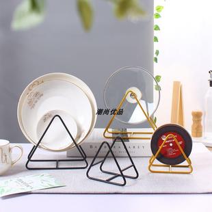 隔热垫铁艺收纳架杯垫展示三角架防烫垫架盘垫碗垫架子盘子支架子