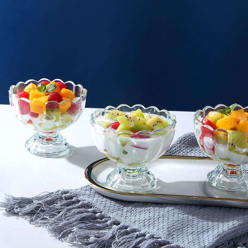 冰淇淋杯酸奶杯高脚布丁杯甜品杯小吃碗ins网红饭厅高颜值玻璃杯