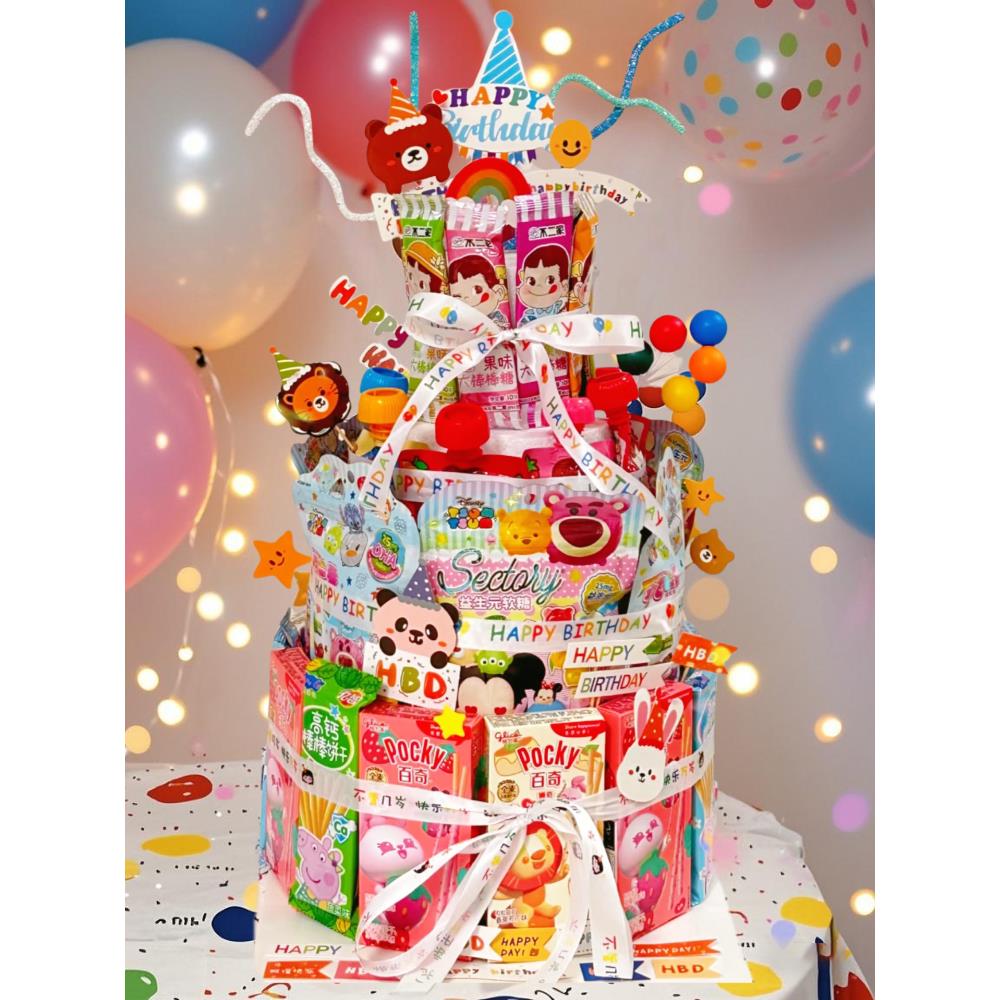 儿童零食蛋糕泡沫模型DIY材料包装饰插件生日派对布置送男孩女孩