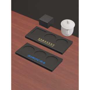 皮质商务会议杯垫水杯垫茶托客房茶杯垫PU杯托定制logo