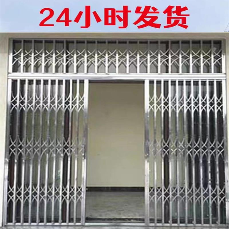 202/304不锈钢防盗拉闸门伸缩推拉闸门栏栅门防护闸不锈钢拉闸门