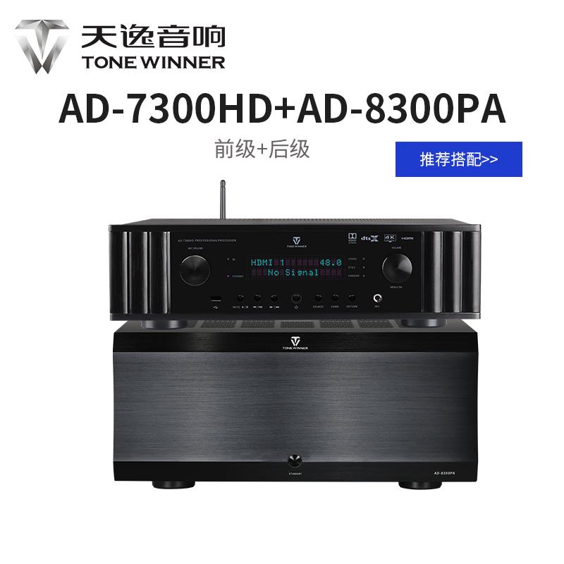 天逸AD-8300PA大功率11声道AV家庭影院纯后级功放7300HD前级