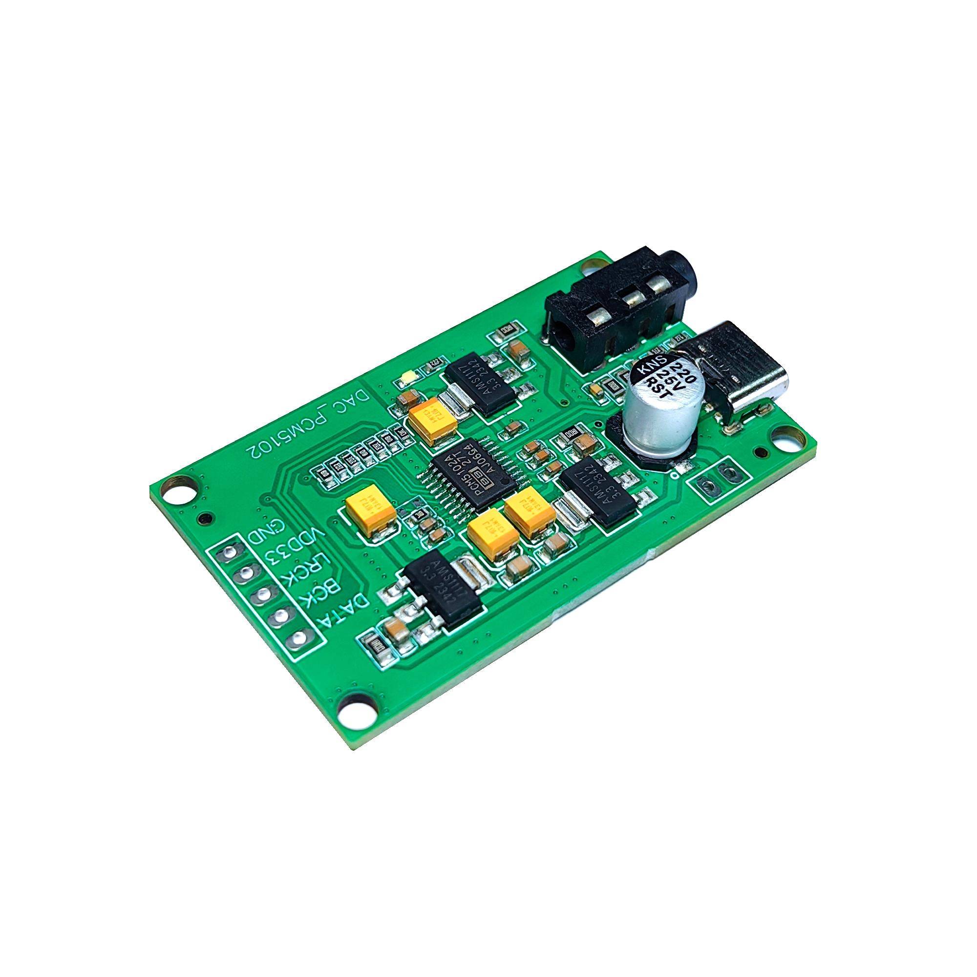 PCM5102A I2S树莓派数字音频输入DAC解码板器转3.5模拟输出模块