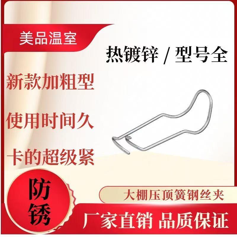 温室大棚配件压顶簧热镀锌骨架大棚钢丝夹卡子钢管卡扣顶弹簧卡扣