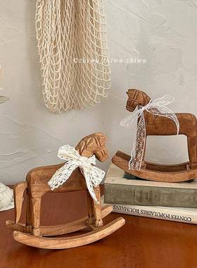 枝悟 摇摇木马摆件ins复古风家居桌面装饰咖啡店拍照道具生日礼物