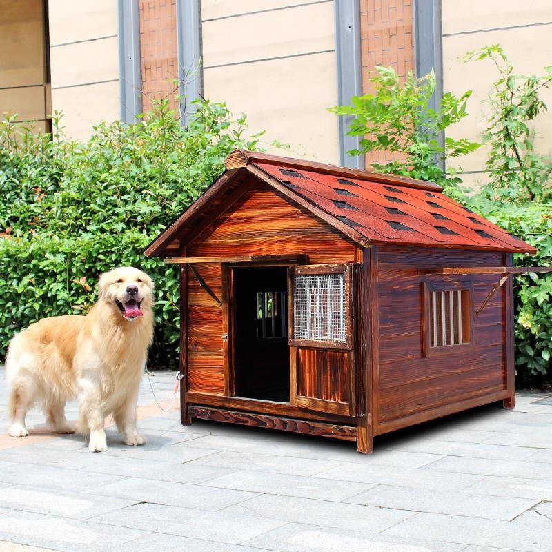 实木狗屋室外防雨宠物狗窝户外冬天保暖狗房子大型犬防水四季通用