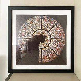 教堂猫异形拼图框 30x30cm实木挂墙相框 简约现代风格客制拼图框