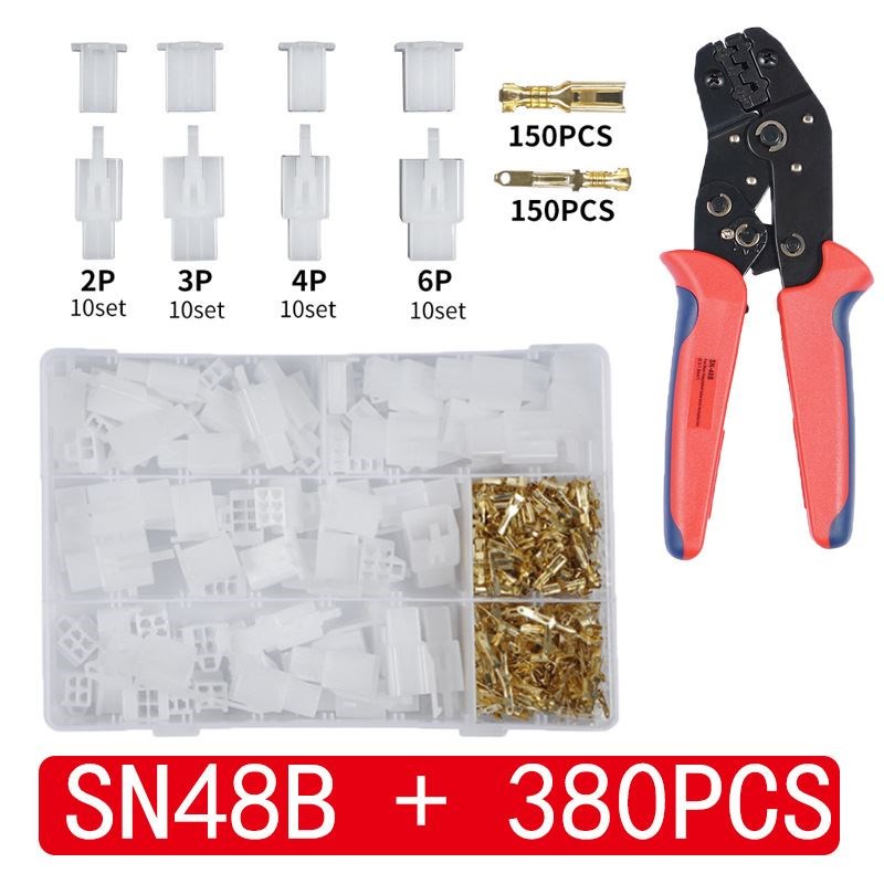 版380个2.8mm2p3p4p6pB摩托汽车线路连接线铜公母端子 铁镀铜