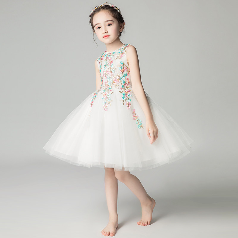 女童晚礼服公主裙儿童婚纱蓬蓬纱小花童J女孩走秀表演钢琴演出服