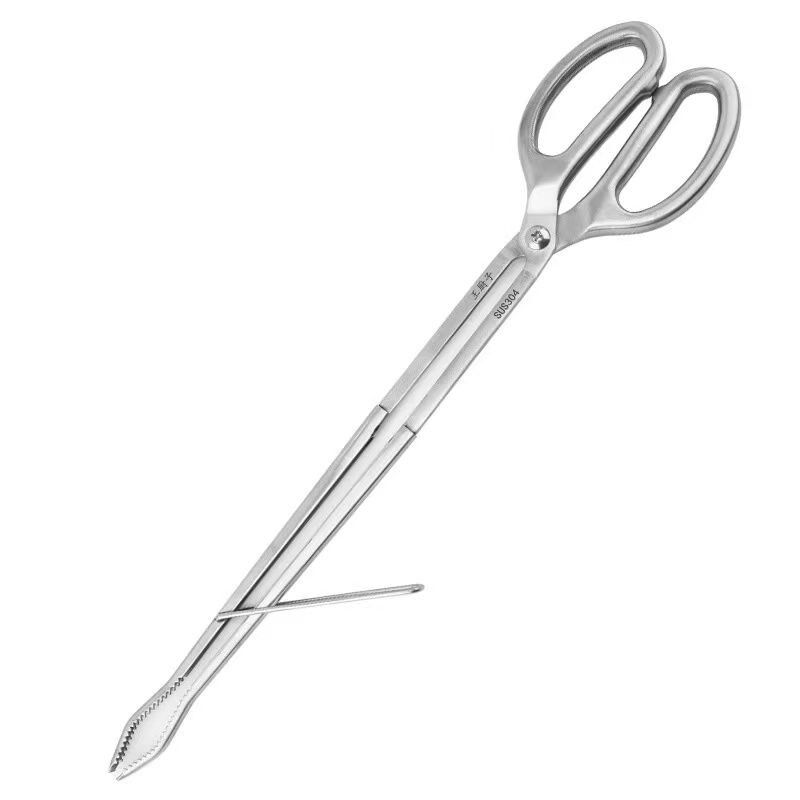 德国进口全304不锈钢黄鳝夹 防侧滑黄鳝钳 泥鳅夹螃W蟹夹钳垃圾夹