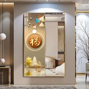 2025新款暗藏推拉式隐形穿衣镜挂画暗装全身镜轻奢风镜子挂画