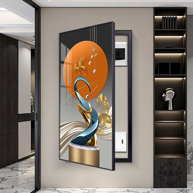 玄关装饰画大尺寸电表箱挂画