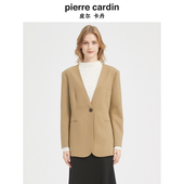 高频干练通勤百搭米驼色西服 皮尔卡丹女装 专柜正品