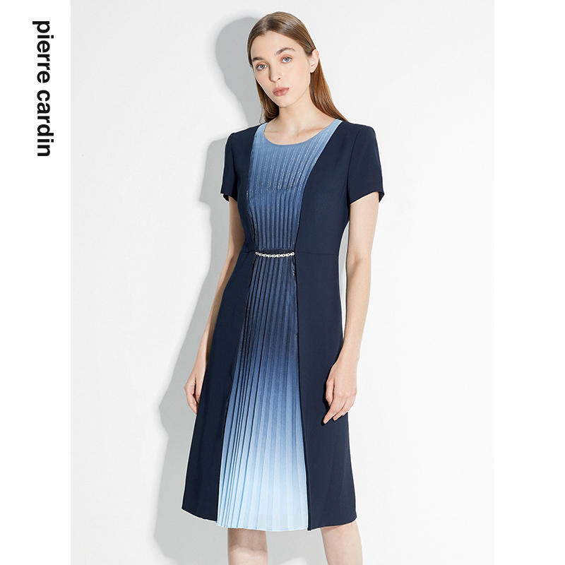 通勤淑女渐变色连衣裙