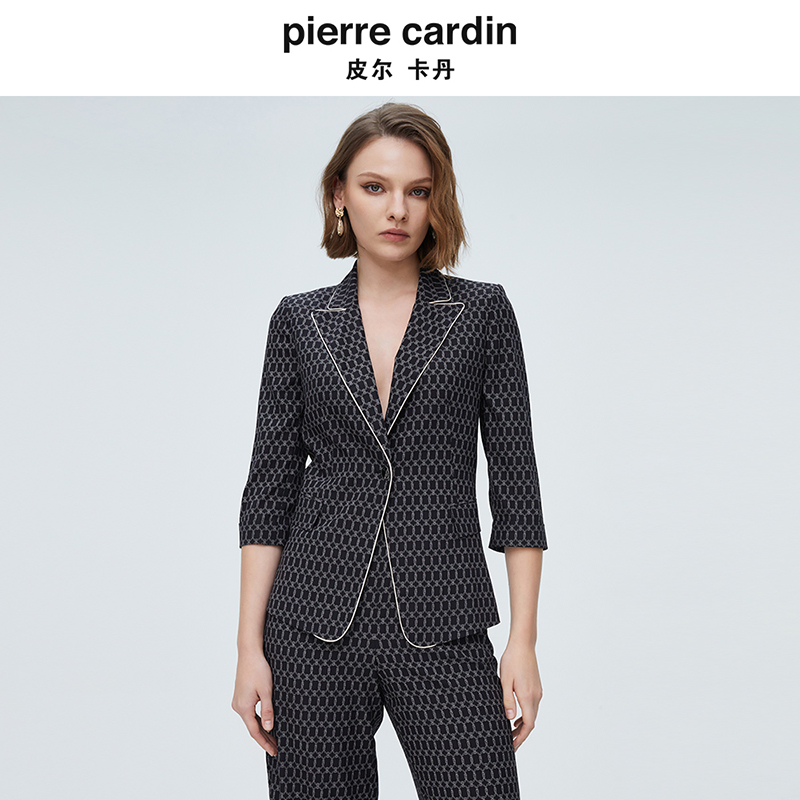 【商场同款】皮尔卡丹女装西服上衣春秋气质休闲高级感小个子外套