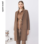 专柜正品 通勤简约大气毛呢大衣 皮尔卡丹女装 冬季