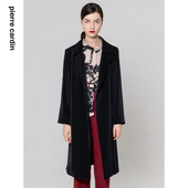 皮尔卡丹女装 秋季 简约轻商务OL风中长款 风衣 专柜正品